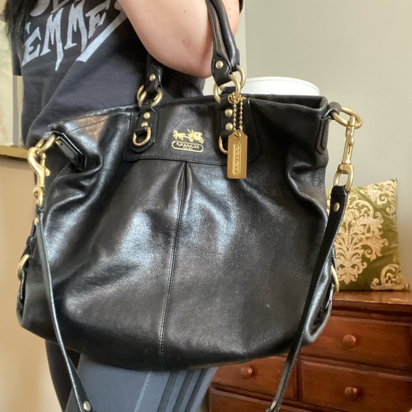 Coach black leather convertible shoulder bag - Picture 2 of 16